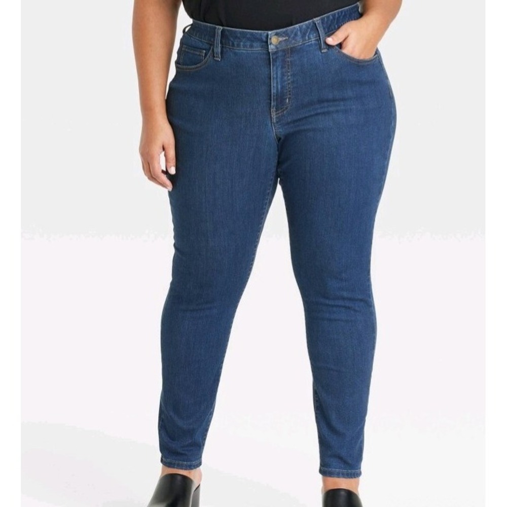 Ava & Viv Women's mid-rise Skinny Jeans Plus Size 26